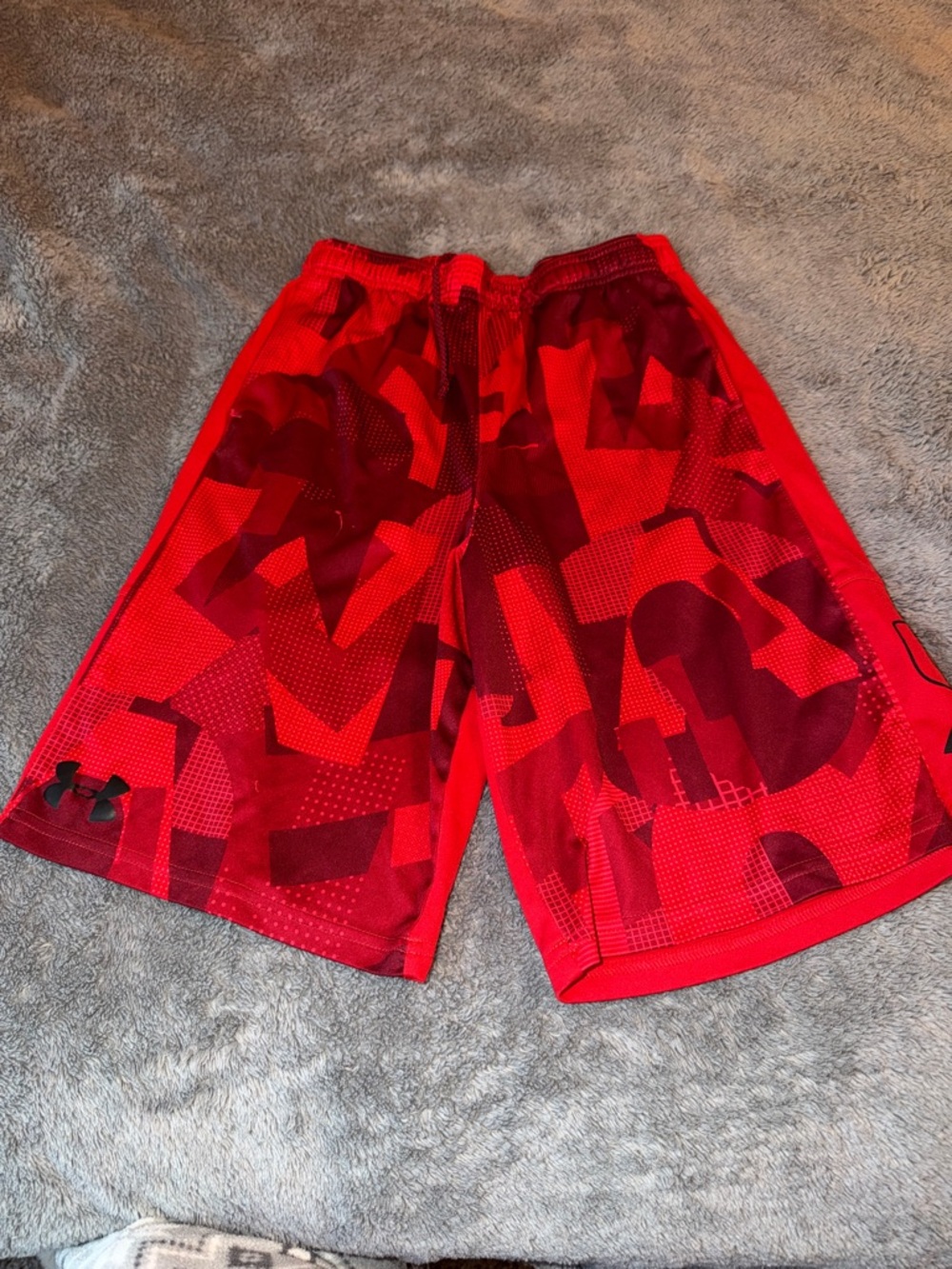 Under Armour Red Geometric Print Athletic Shorts